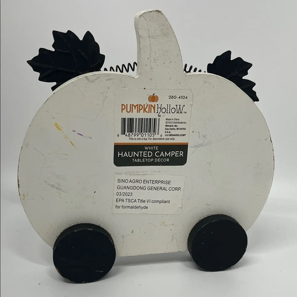 Halloween Pumpkin Carriage Decoration with Black and Orange Accents